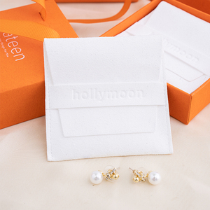 Custom Logo Microfiber Jewelry Pouch and Sliding Drawer Jewelry Packaging <b>Box</b> <b>Gift</b> Set with Handle for Ring Necklace <b>Earrings</b> - Product Image 4