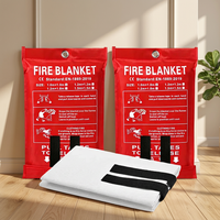 Couverture anti-feu en fibre de verre de 1,5 m certifiée CE, résistante aux hautes températures, ignifuge, couverture de sécurité d'urgence