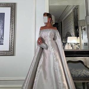 <span class=keywords><strong>Elegante</strong></span> <span class=keywords><strong>Abito</strong></span> da Sera Arabo Grigio con Spalle Scoperte e Maniche a Mantella di Lusso Stile Dubai <span class=keywords><strong>per</strong></span> <span class=keywords><strong>Donna</strong></span> <span class=keywords><strong>per</strong></span> Feste di <span class=keywords><strong>Matrimonio</strong></span> Lsz575 - Product Image 5
