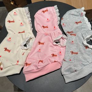 Hot Selling Cute Heart Pet Comfortable <b>Clothes</b> Pet Dog Lace Hoodie <b>Cat</b> Solid Coat - Product Image 2