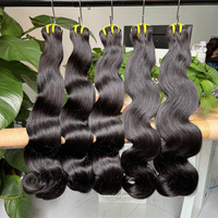 Venta al por mayor 10a 12a Paquetes de pelo brasileño indio vietnamita crudo Cutícula alineada Virgen Doble dibujado hueso pelo liso Proveedor