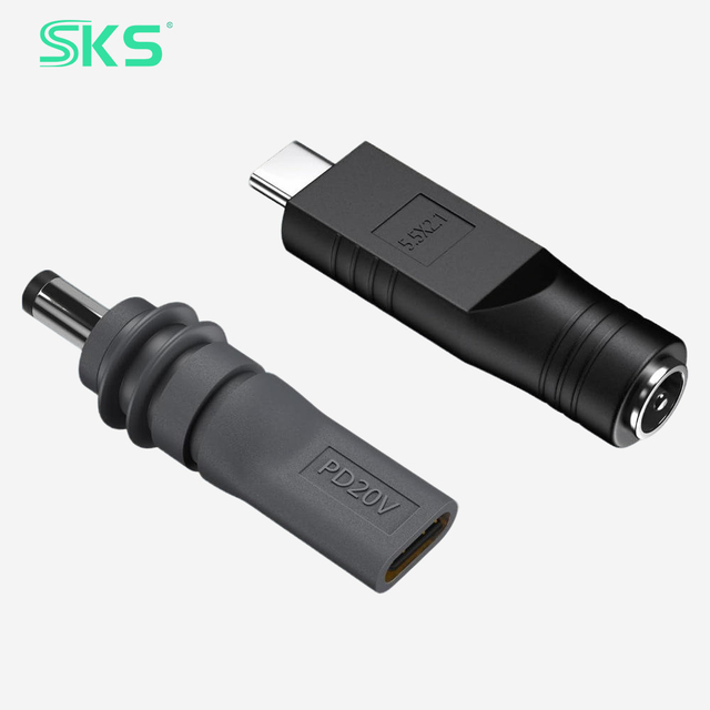 Bidirectional PD20V DC5.5x2.1 USB-C to DC Barrel Jack Adapter Kit Supports Fast Charging for Laptop Mobile Phone Camera LED