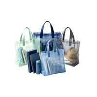 Petit sac fourre-tout en plastique imperméable avec poignée, mini sac de rangement portable à main
