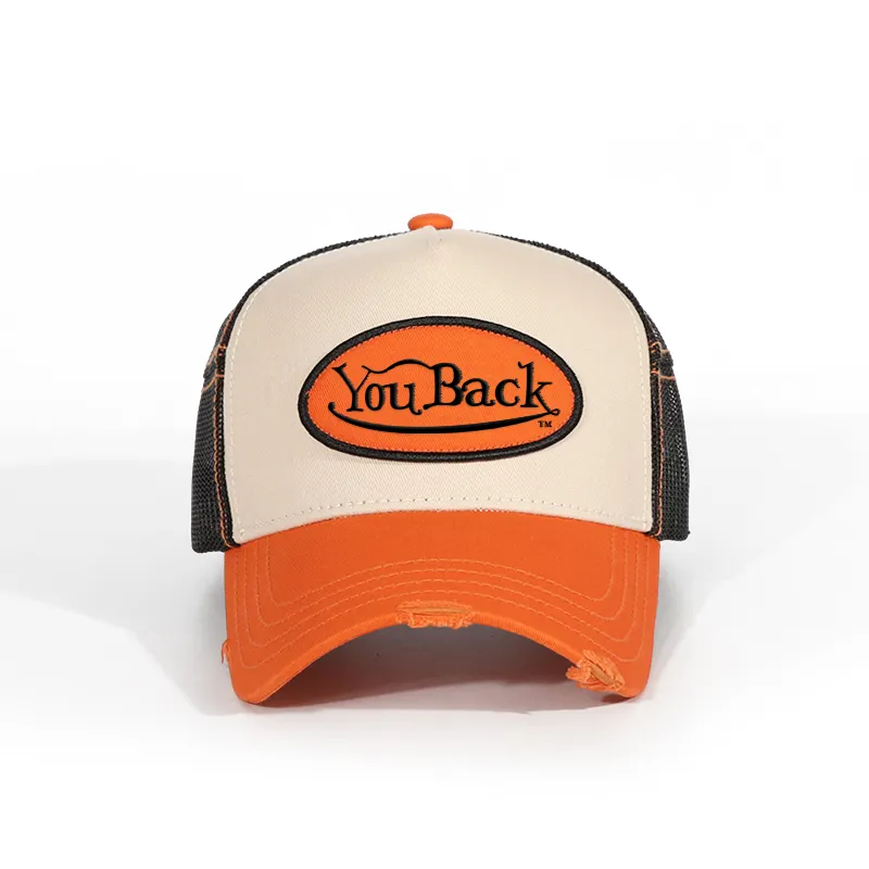 [cap manufacturer] 5 panel customize designer trucker hats mesh baseball cap supplier cotton twill 3D embroidery trucker hat