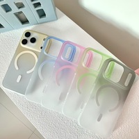 Coque de téléphone magnétique ultra-fine en PC effet dégradé givré pour iPhone 18 17 16 15 14 13 Pro Max, protection mate douce pour la peau