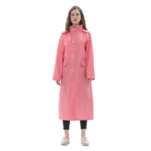 usine personnalisé en gros bonne qualité mode adultes longue veste de pluie à capuche imperméables imperméables polyester mantea - Product Image 5