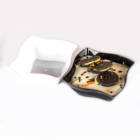 Nouveau produit créatif : Plat à dessert 180 ml en plastique PS jetable, emballage pour gâteau, salade, collation, plat pour apéritif et plats occidentaux