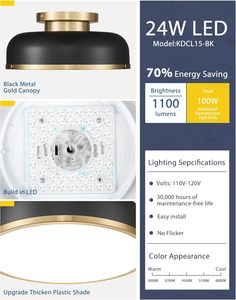 Phong Cách Cổ Điển Màu Đen Trắng Sắt Cơ Thể Hiện Đại Trang Trí 5cct Trần Trong Nhà Ánh Sáng Vòng Hình Dạng <span class=keywords><strong>LED</strong></span> Đèn Trần Cho Phòng Khách - Product Image 4