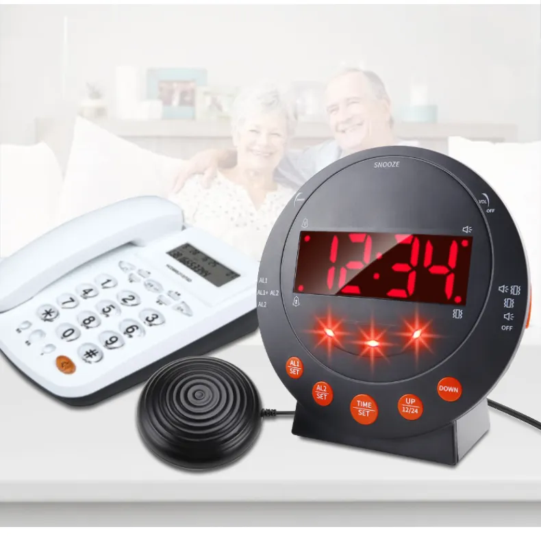 Inkomende Oproep Beltoon Led Knipperlichtindicator Luid Bed Shaker Vibratie Waarschuwingsklok Voor Slechthorende Mensen