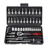Jeu de clés à douille de 46 pièces ensemble d'outils de réparation de voiture multifonction kit d'outils de réparation automobile professionnel