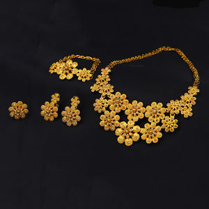 Саудовская Аравия, комплект золотых украшений, 10 карат, из твердого золота, нигерийский Позолоченный комплект украшений - Product Image 3