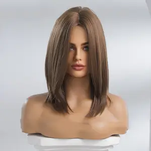 Горячий светлый короткий парик из Боба волокна с челкой для белых женщин, настоящий японский парик из синтетических волос Футура Боб
