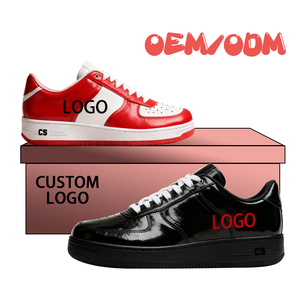 Custom Logo Leather Lace Up Sneakers Low Top Walking <b>Shoes</b> Breathable Mesh Lining Rubber Sole OEM ODM - Product Image 1