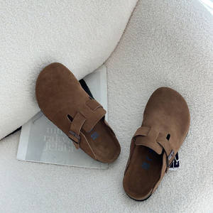 Birken London Pantoufles en cuir de vachette Sandales orthopédiques en liège pour femmes hommes Anti-glissant Caractéristique Semelle intérieure en liège pour les saisons printemps et été - Product Image 5