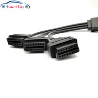 OBDII-Cable y Conector de diagnóstico para coche, OBD 2, 16 Pines, OBD2, 1 en 3, macho a tres hembra, para transferencia Elm327