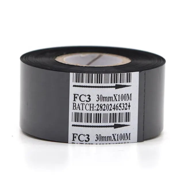 30mm * 100m noir Fc3 Type emballage impression Date codeur impression feuille chaude estampage rubans