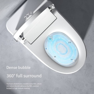 Vente directe en gros, version haut de gamme, sanitaires intelligents, <span class=keywords><strong>WC</strong></span> allongé à poser au sol, siège chauffant automatique intelligent avec télécommande - Product Image 4