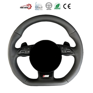 <span class=keywords><strong>Volante</strong></span> Deportivo Personalizado <span class=keywords><strong>S</strong></span> <span class=keywords><strong>Line</strong></span> Negro, Cuero Semiperforado y Alcántara para <span class=keywords><strong>Audi</strong></span> A3 8V <span class=keywords><strong>A4</strong></span> A6 C7 B8 B9 RS3 S3 S5 Q3 SQ5 Q8 - Product Image 1