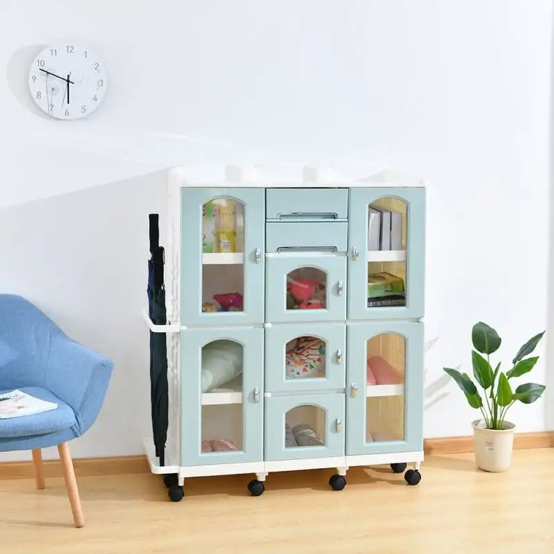 High Quality Cheap European Food Grade PP Baby Colorful Baby Living Toy Plastic Storage Cabinet For Clothes