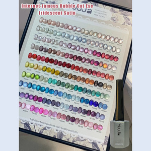 Smalto Gel Effetto Occhio di Gatto con Perline di Vetro, Serie 12ml*100pz con Campionario <span class=keywords><strong>Colori</strong></span>, Asciugatura Rapida, Finitura Satinata Iridescente per Uso Professionale - Product Image 3