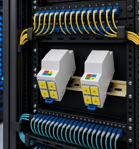 Boîtier de terminaison fibre <span class=keywords><strong>optique</strong></span> industriel DTIO sur rail DIN 1 2 4 ports SC APC LC UPC G657A2 35mm pour montage en rack de centre de données - Product Image 3