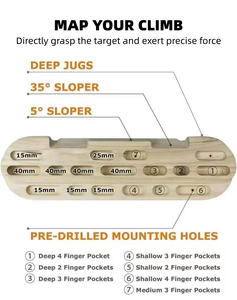 屋内木制指板エクササイズクライミングボードポータブル指板プルアップバーハングボード指トレーナー - Product Image 4