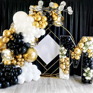 Kit d'arche de guirlande de ballons en or noir 18 "12" 10 "5" ballon en Latex pour mariage Bachelorette fête d'anniversaire ballons décoratifs