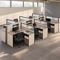 Système de mobilier de bureau modulaire avec bureaux pour le personnel, écrans d'intimité et armoires assorties pour l'approvisionnement de projets commerciaux