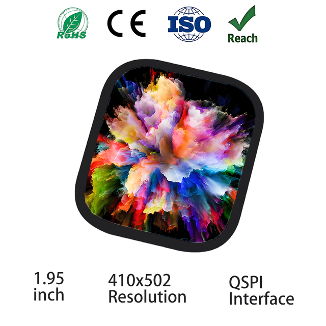 1.95inch High Contrast AMOLED 410x502 Resolution Touch Display QSPI Interface LCD Modules for Smart Wearables