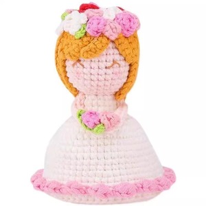 JAYOR High Quality Eco-friendly DIY Yarn Kit Flower Design Handmade Bride Doll Embroidery Crochet Custom Textile Fabric Crafts
