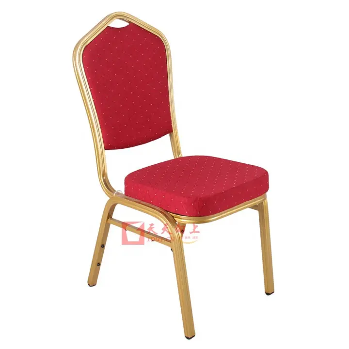 Venta de fábrica Silla apilable para banquetes Marco de acero y silla de estilo clásico Silla de hotel apilable de bajo precio para bodas y cenas