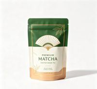 Sachets Doypack de haute qualité avec fermeture éclair pour poudre de matcha, sachet scellé haute barrière, qualité alimentaire, pour thé et matières premières