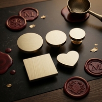 Sceau de cire personnalisé vierge en laiton, tête ronde, pour invitations de mariage personnalisées et artisanat fait main