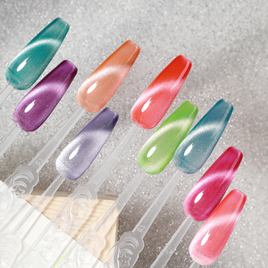 Esmalte de <span class=keywords><strong>uñas</strong></span> fluorescente para belleza de <span class=keywords><strong>uñas</strong></span>, esmalte de <span class=keywords><strong>uñas</strong></span> en Gel fluorescente de colores neón rosa, cristal de ojo de gato, 15ml - Product Image 2