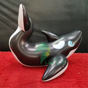 Phao Bơi Orca Đen Bơm Hơi Tùy Chỉnh Phao Cá Voi Khổng Lồ Nổi Động Vật Biển