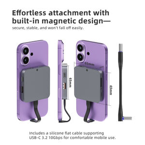 ฮับ USB-C แม่เหล็กพร้อมช่อง M.<span class=keywords><strong>2</strong></span> NVMe SSD, <span class=keywords><strong>3.2</strong></span> USB 10Gbps, HDTV 4K 60Hz, แท่น Pd 100W สำหรับสมาร์ทโฟนและแล็ปท็อป - Product Image 1