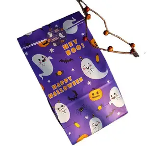 Eco Friendly Modern Novel Design Printed Halloween Die Cut Mailing Retail Promotional Paper Craft Bag