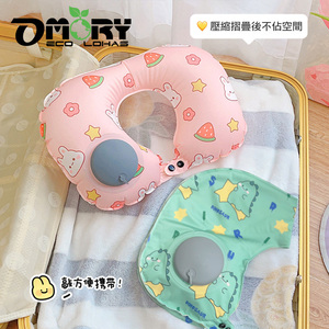 Oreiller de voyage OMORY de qualité supérieure, imprimé, rafraîchissant au toucher, gonflable avec sac de rangement pour avion - Product Image 2