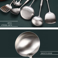 Wok résistant à la chaleur en acier inoxydable Cuisine Cuisine service ensemble d'ustensiles fabricants écumoire louche Spaghetti ensemble de râteaux