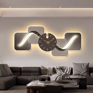 2024 mới sáng tạo dẫn ánh sáng đồng hồ tiên tiến cảm giác vải tường nghệ thuật Deco độc đáo trang trí nội thất tường sơn - Product Image 6