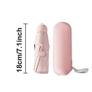 Nouveau Parapluie de Voyage Portable Mini Capsule Pliant en 6 sections pour Femme avec Étui Personnalisé – Idéal Été - Product Image 2