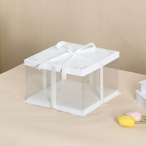 10x10 inch rõ ràng vuông cao trong suốt Bánh hộp đám cưới sinh nhật bên Hộp quà tặng - Product Image 4