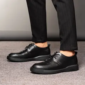 A065奢华黑色鞋婚纱高品质时尚男士休闲鞋