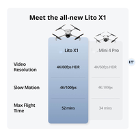 Original untuk Lito X1 Fly More Combo Drone Kamera Lipat 4K 60fps Video HDR Gambar 8K Sensor Penginderaan Hambatan Sensor 1/1.3-Inch