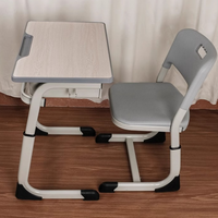 Ensemble de bureau et chaise d'étudiant en métal moderne avec des caractéristiques réglables et confortables pour les meubles de salle de classe