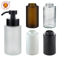 Distributeur de savon en verre réutilisable de 500 ml avec pompe métallique, écologique, pour lavage des mains et lotion, options multicolores