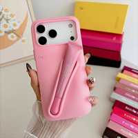 Étui de téléphone créatif en silicone pour rouge à lèvres, antichoc et anti-traces de doigts, design couleur unie, 11 couleurs disponibles