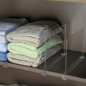 Organisateurs de rangement de vêtements en plastique transparent, 6 pièces, cloisons sans clous, tiroirs, bibliothèque, étagère, diviseur - Product Image 6