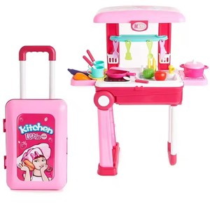 Set Gioco Cucina per Bambini <span class=keywords><strong>2</strong></span> in 1, Valigia da Viaggio Trasformabile in Cucina Giocattolo per Bambine e Bambini, Gioco di Ruolo - Product Image 2