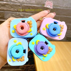 Surprise Space Bear Camera Buckle Projector Button Switch Acrylic <b>Keyring</b> Bag Cute Small Cartoon Fashionable Pendant - Product Image 4